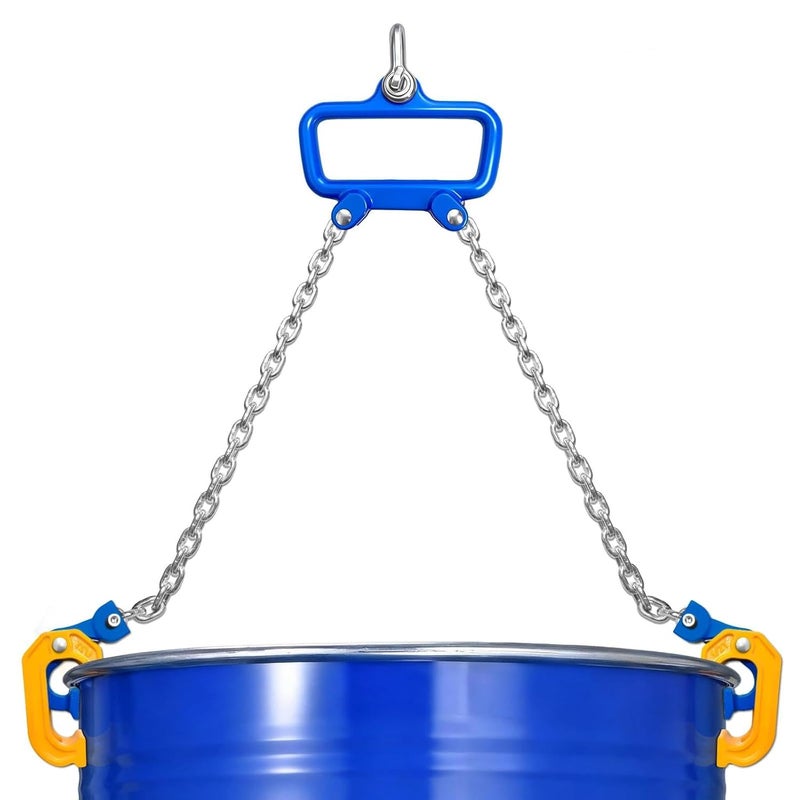 FITHOIST Chain Drum Lifter | 2200 lbs Vertical Drum Clamp Barrel Lift with Self-Lock Hook | Drum Handling Equipment 1 ton Capacity | Fit for 30-55 Gallon Barrel - Image 1
